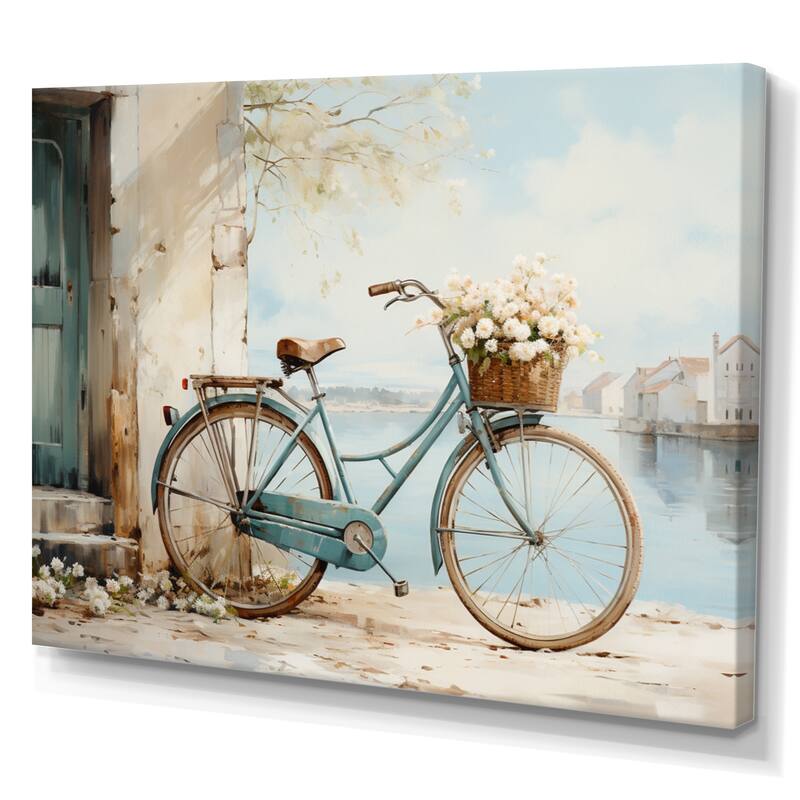 Designart "Bicycle Tranquil Pedaling IV" Transportation Canvas Wall Art